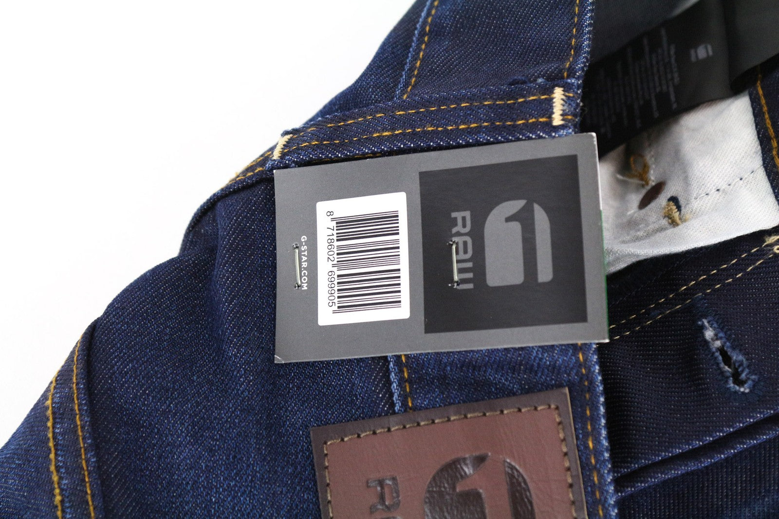 G-STAR Radar vyriški W28/L34 tamsiai mėlyni laisvo kirpimo, netempiami džinsai su sagomis 