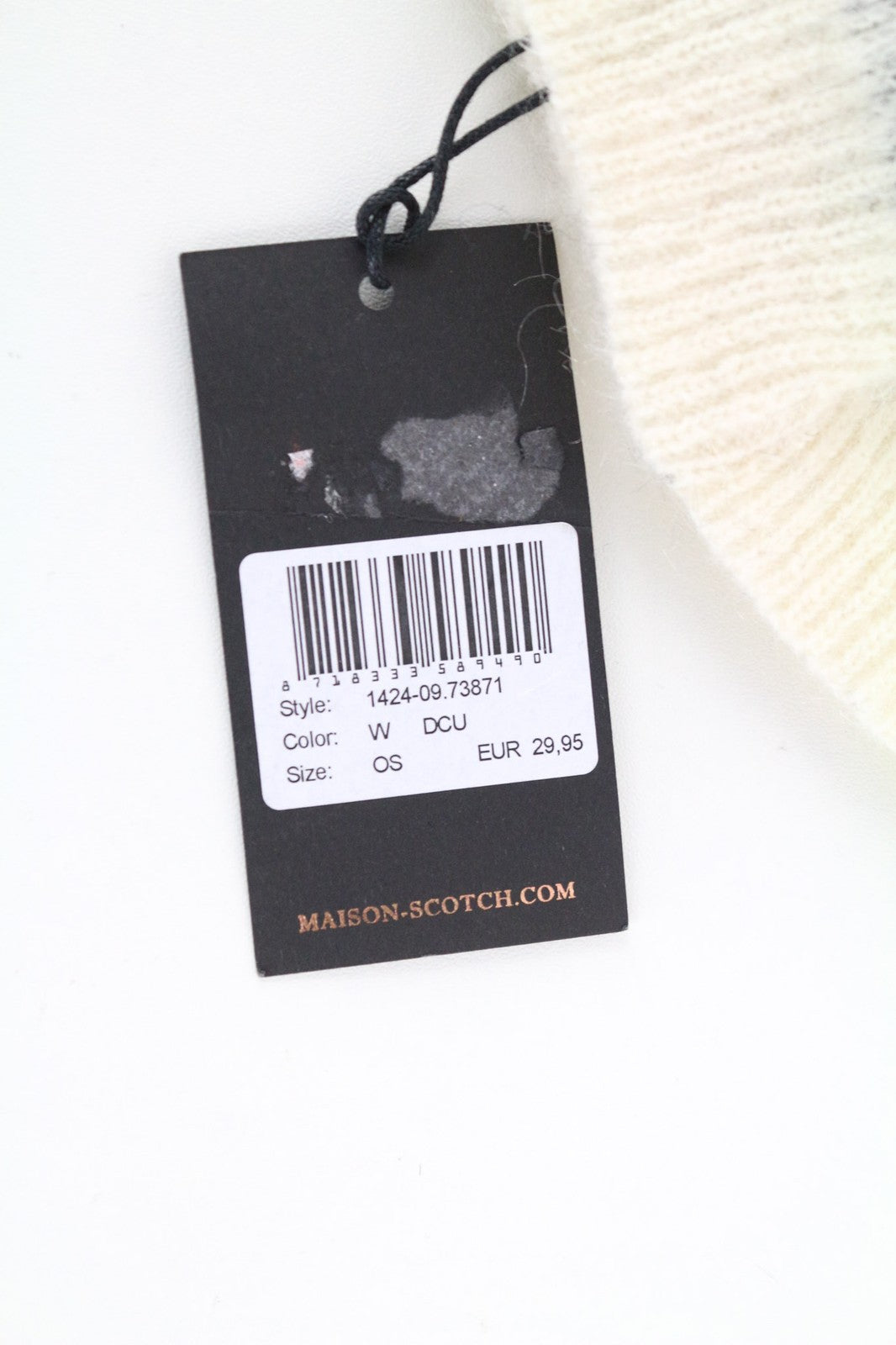 MAISON SCOTCH moteriškos šviesiai pilkos austos žvaigždės formos moherio mišinio kepurės su dviem pakuotėmis 