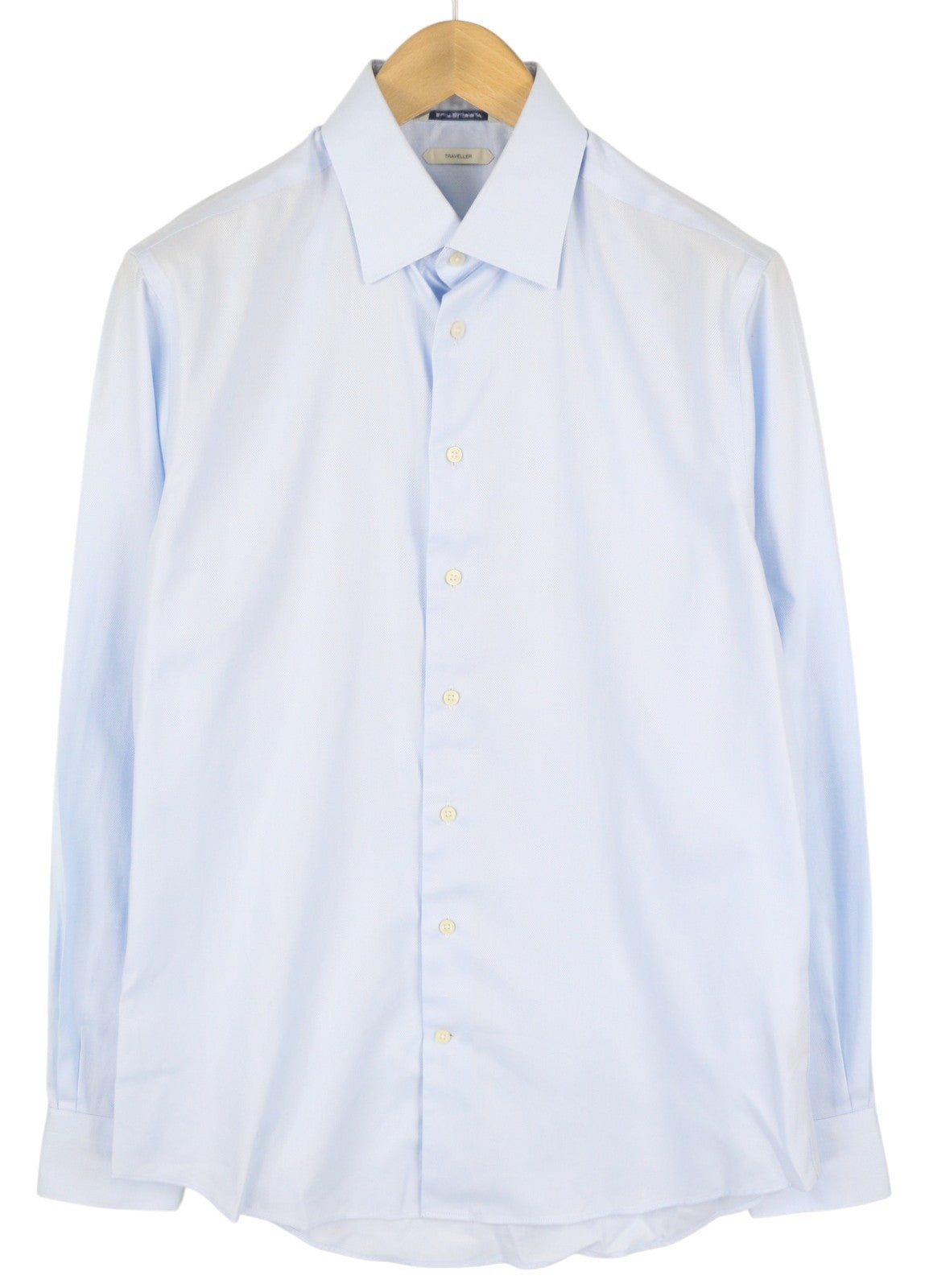 „SUITSUPPLY Traveller“ vyriški formalūs marškinėliai, 41/16, mėlyni, itin ploni, su sagomis 