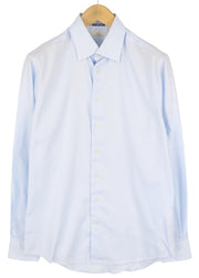 „SUITSUPPLY Traveller“ vyriški formalūs marškinėliai, 41/16, mėlyni, itin ploni, su sagomis 