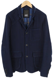 DENHAM vyriškas švarkas M, tamsiai mėlynas, su įpjovomis, atvartu, sagomis užsegamas, be pamušalo, vienaeilis 