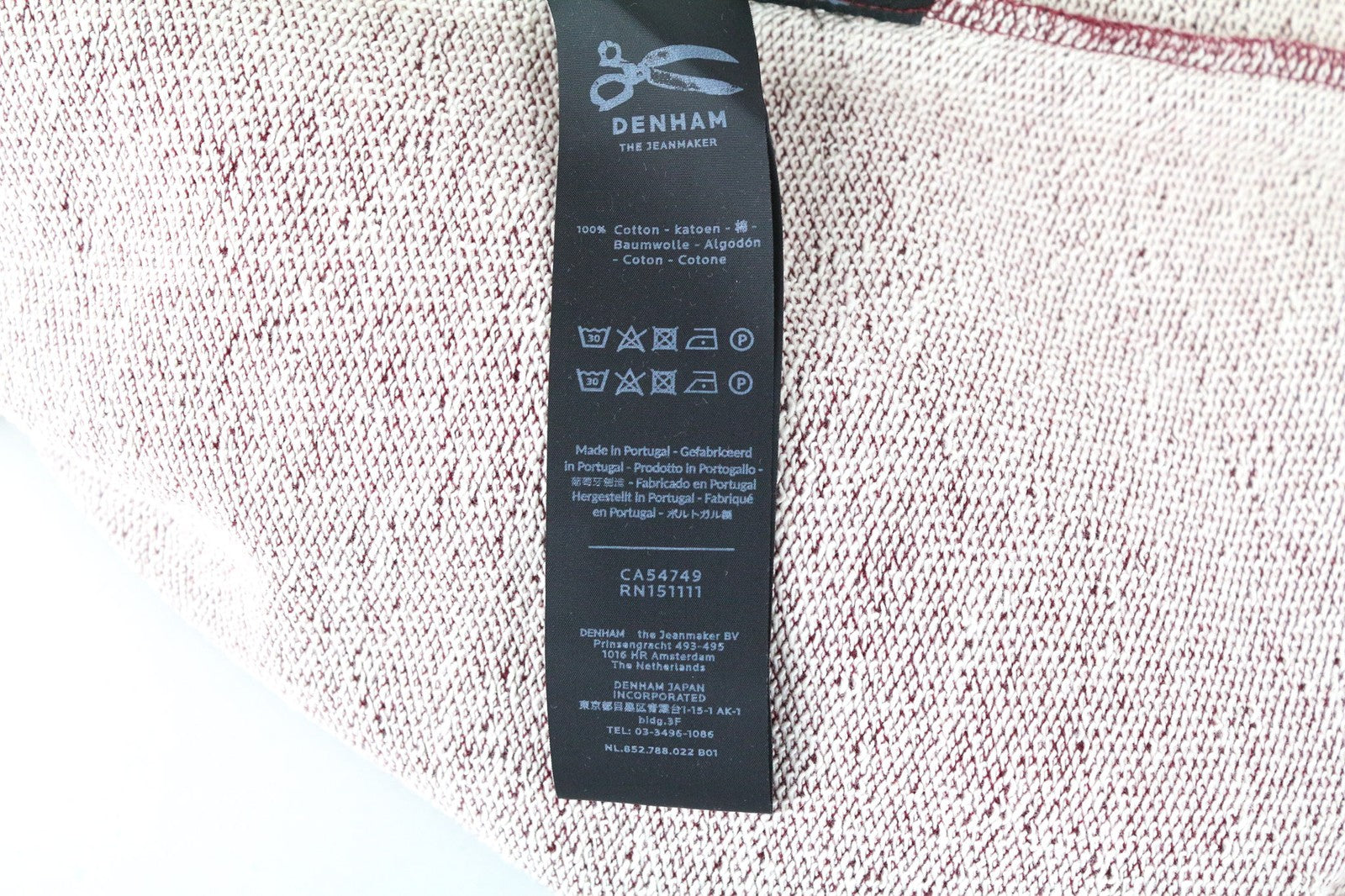 DENHAM Hummingbird moteriški raudoni XS dydžio grynos medvilnės ilgomis rankovėmis megztiniai su logotipu 