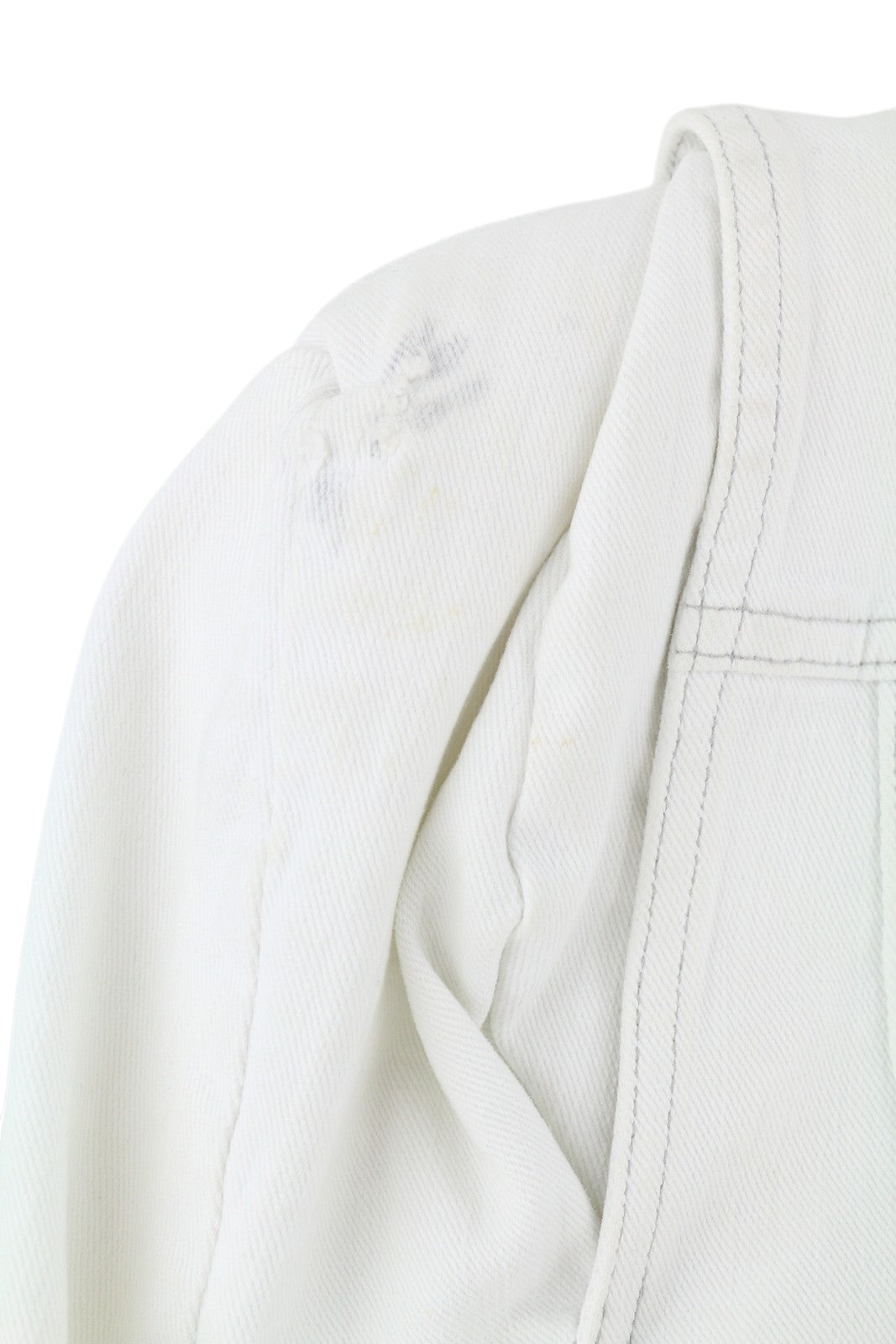 R13 Kelsey Shirring džinsinis moteriškas švarkas M Ibrooke balti pečių pagalvėlės RRP 999 € 