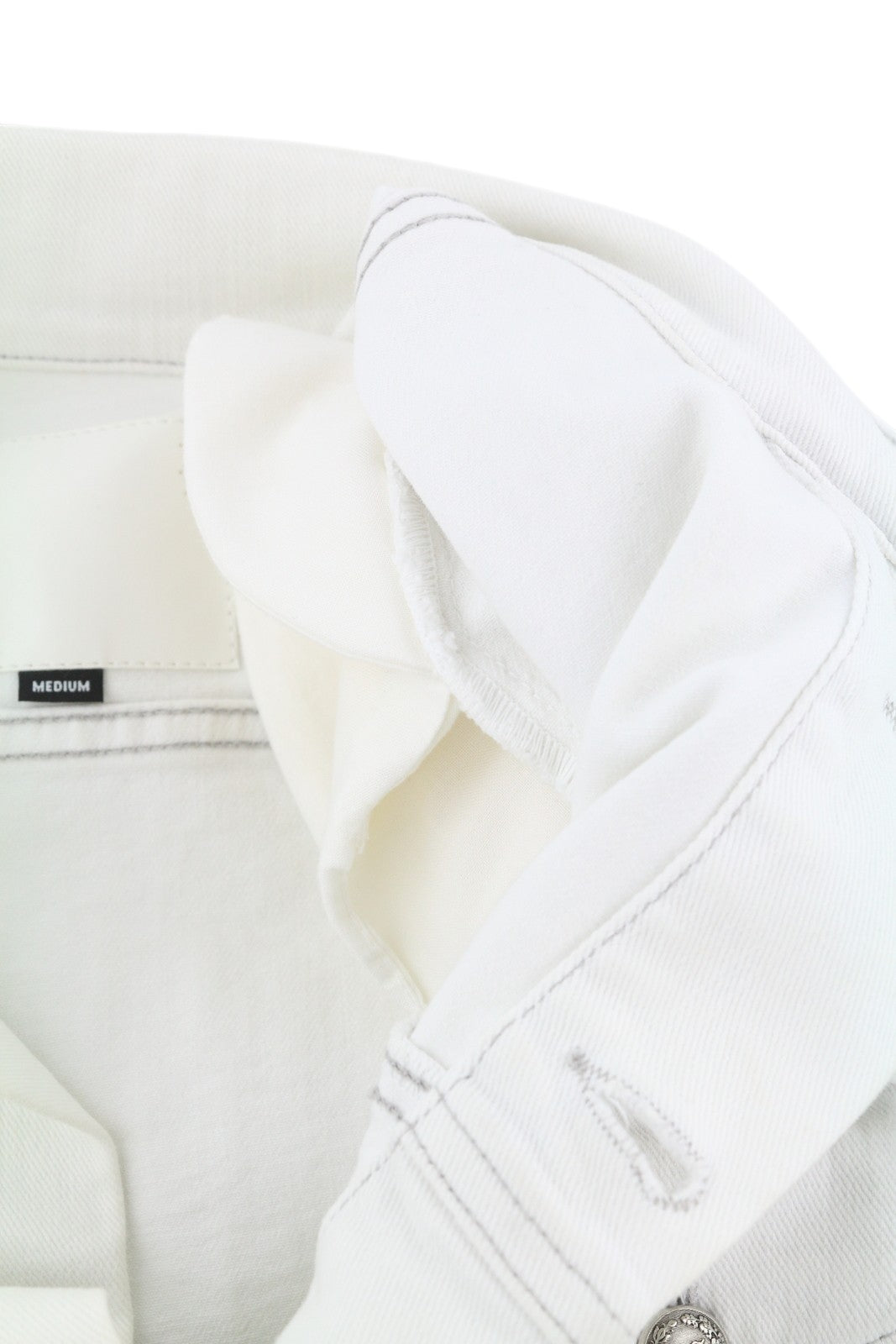 R13 Kelsey Shirring džinsinis moteriškas švarkas M Ibrooke balti pečių pagalvėlės RRP 999 € 