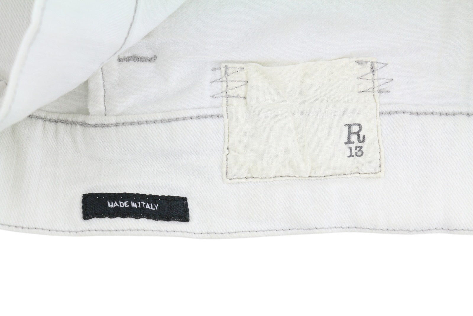 R13 Kelsey Shirring džinsinis moteriškas švarkas M Ibrooke balti pečių pagalvėlės RRP 999 € 