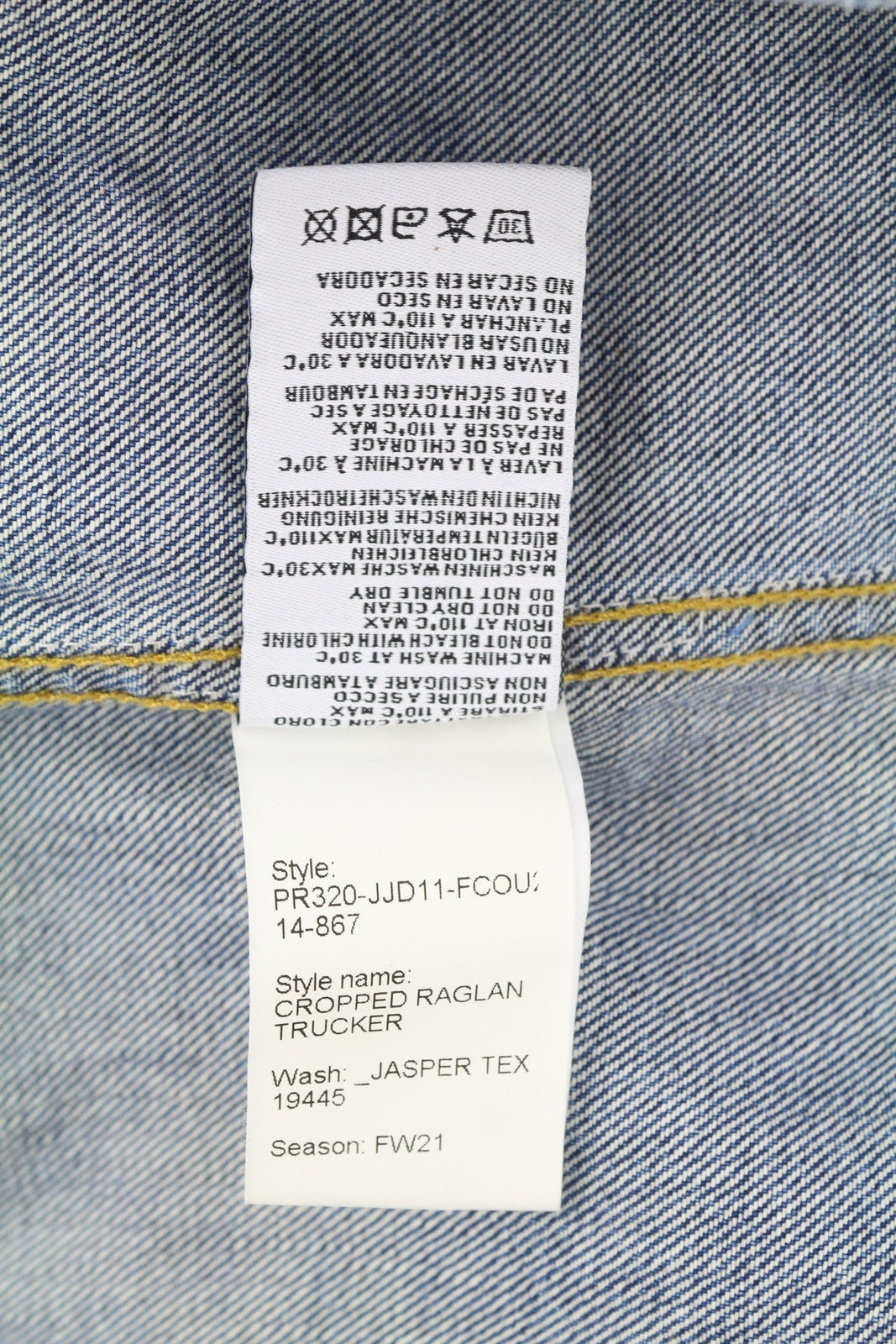 R13 trumpintas reglano stiliaus sunkvežimio tipo moteriškas švarkas M, „Jasper Tex“ sagomis užsegamas, mėlynas, 798 USD 