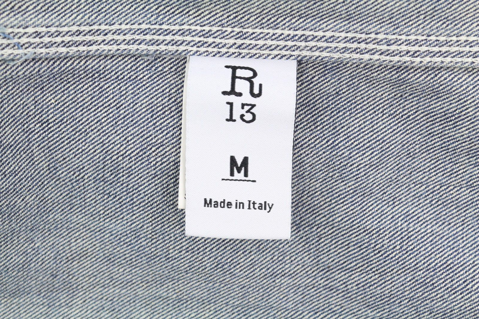 R13 Usn ilgomis rankovėmis marškinių formos suknelė moterims M Kelly sagomis užsegta išblukusi skalbto džinso mėlyna 