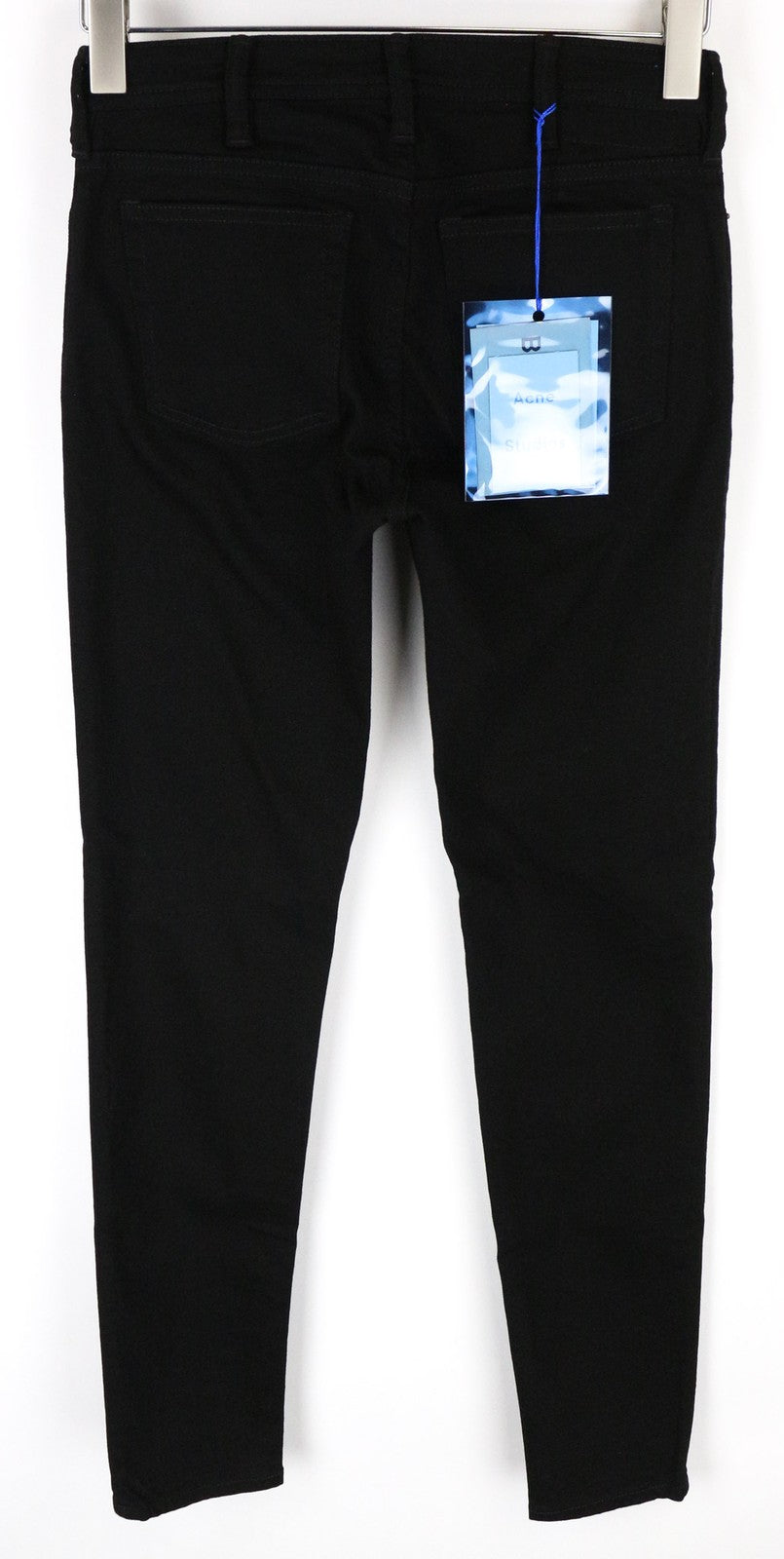 ACNE STUDIOS Climb Women's W28/L34 Black Stretch Skinny Zip Classic Jeans