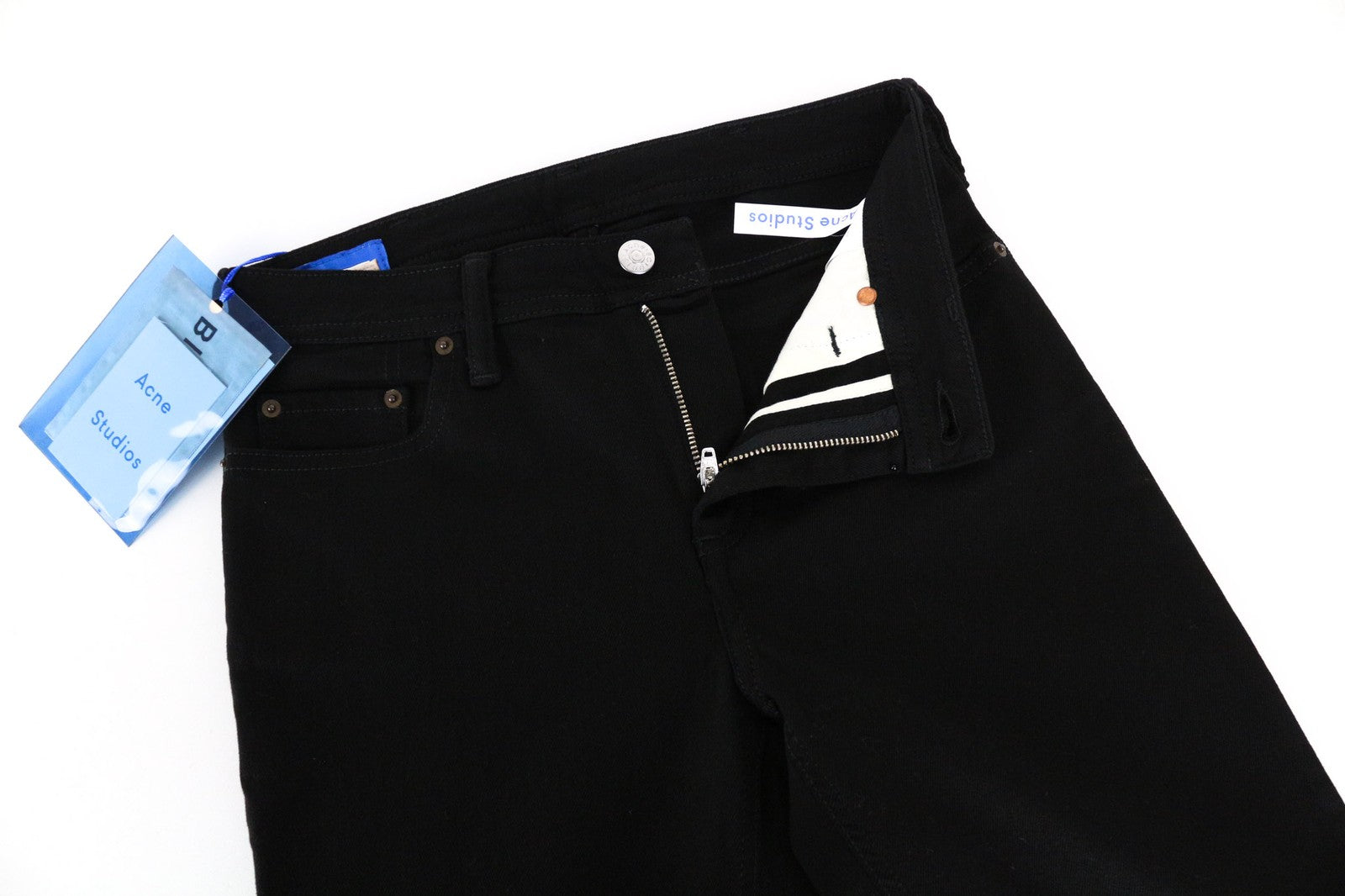 ACNE STUDIOS Climb Women's W28/L34 Black Stretch Skinny Zip Classic Jeans