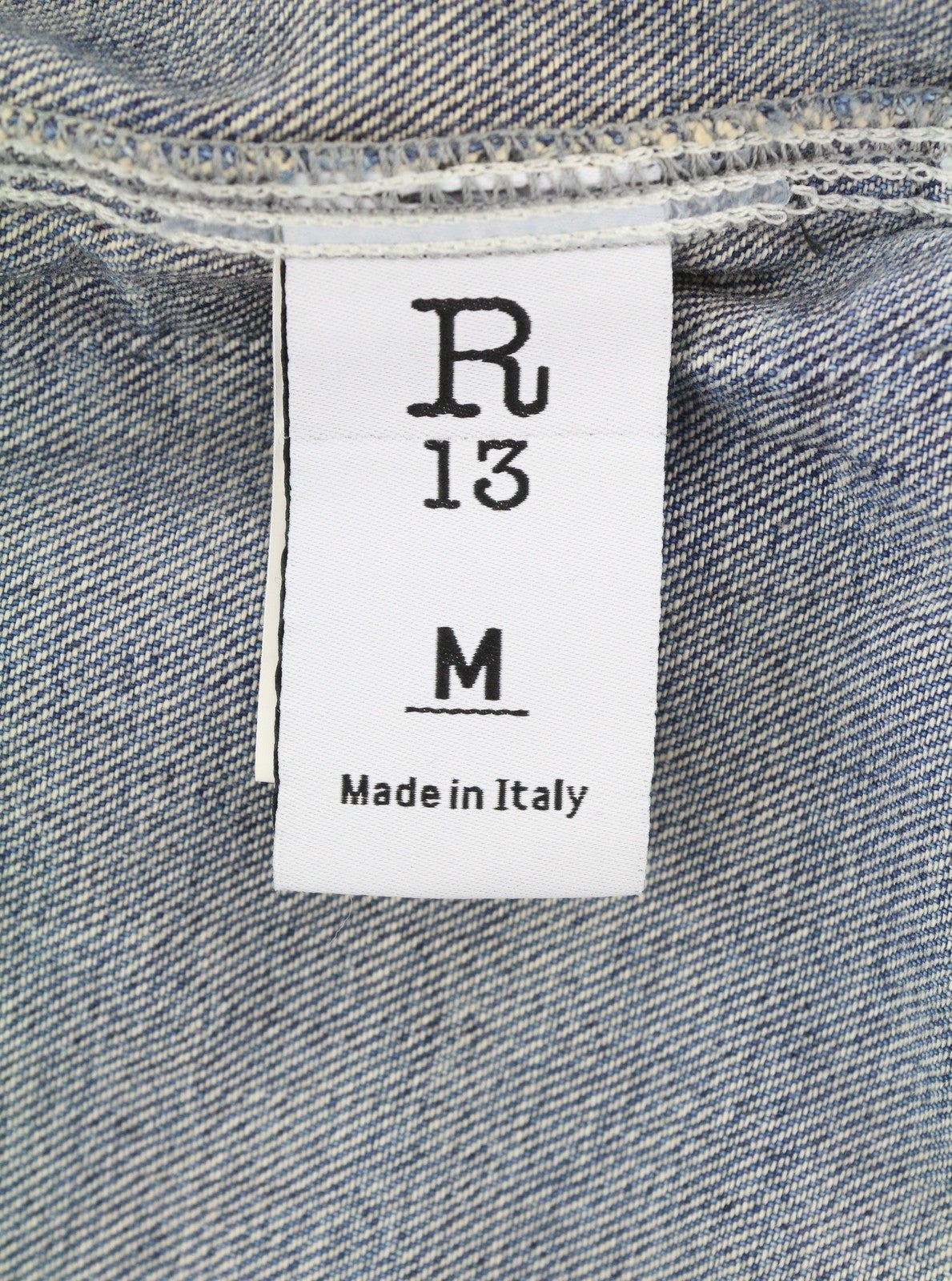 R13 Alice dvigubų marškinėlių moteriškas švarkas M Kellen dideli marškinėliai su sagomis, išblukusi mėlyna 