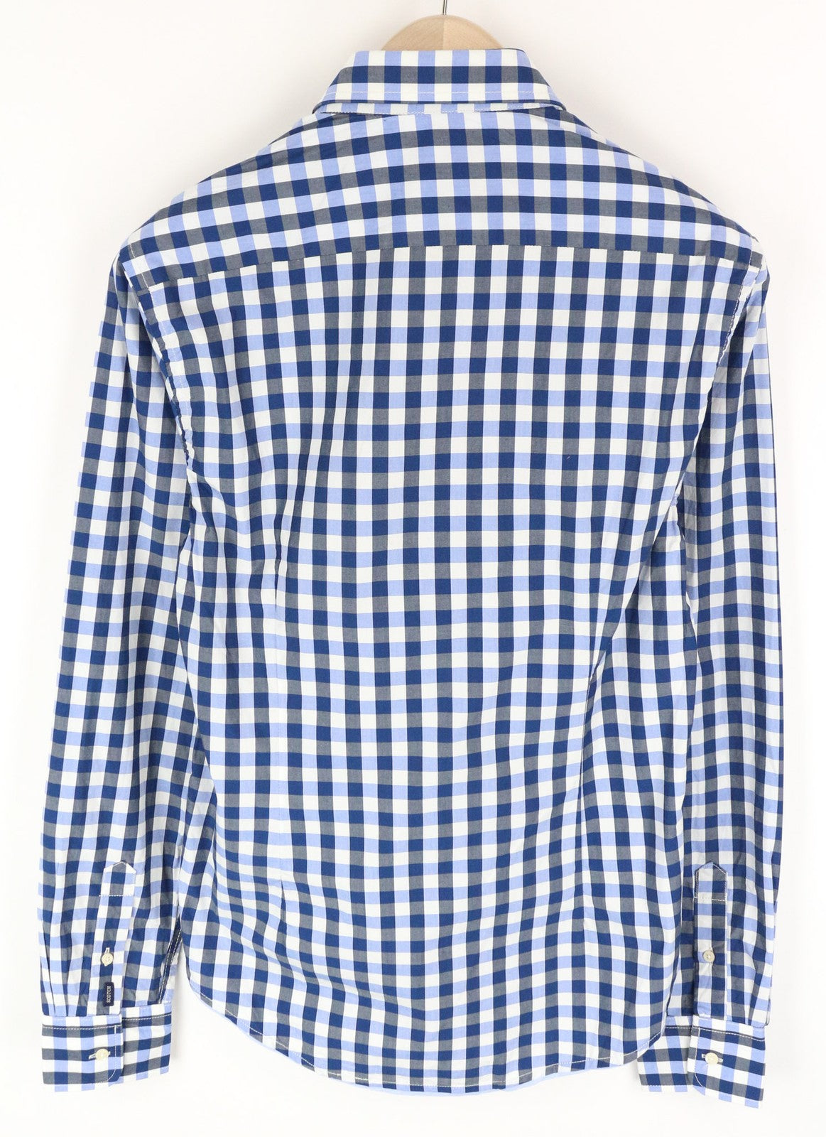 SCOTCH &amp; SODA vyriški šviesiai mėlyni languoti grynos medvilnės marškiniai su sagomis S dydžio