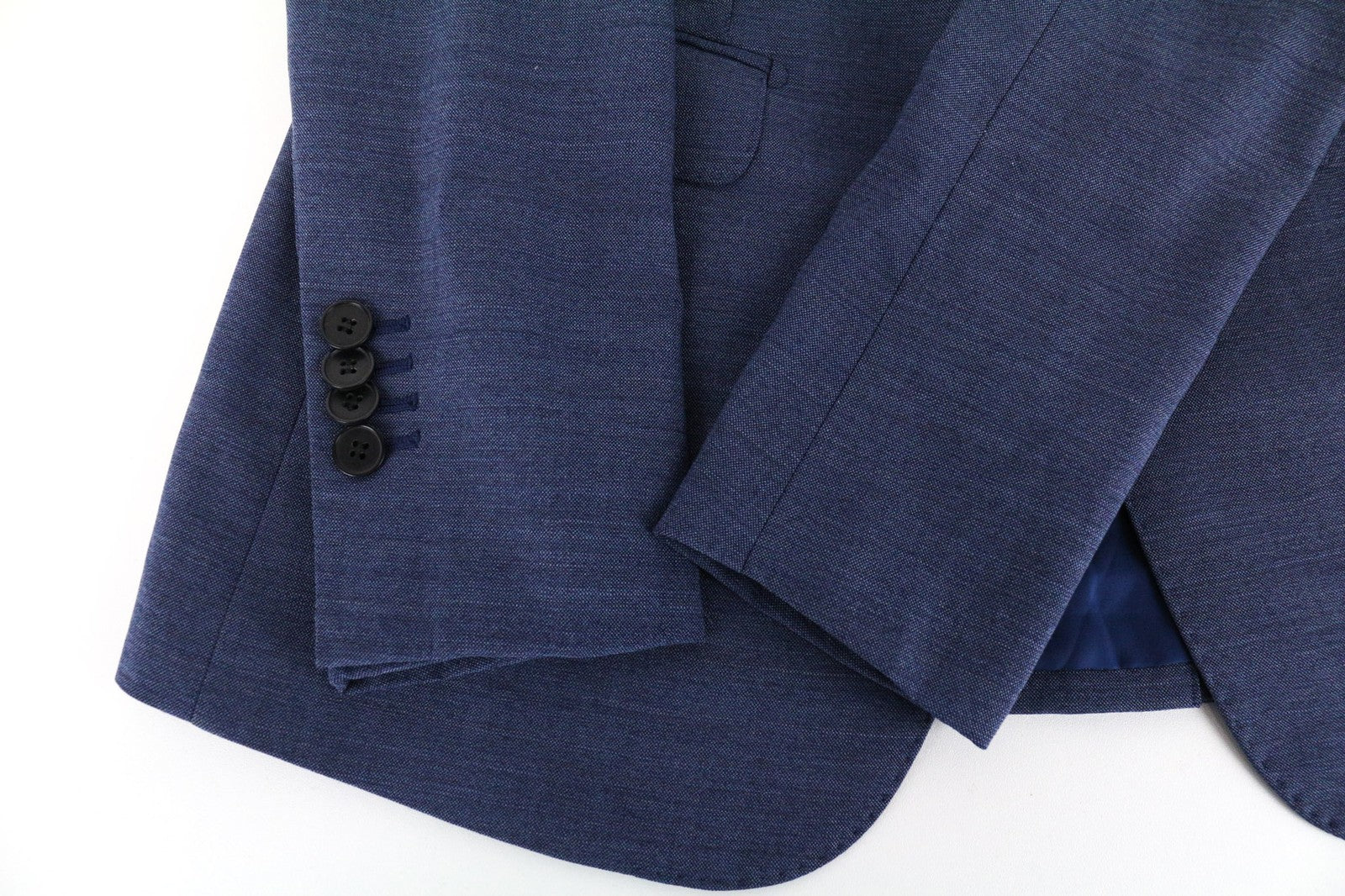 SUISTUDIO Cameron moteriškas mėlynas, grynos vilnos pamušalu UK8R vieneilis švarkas 