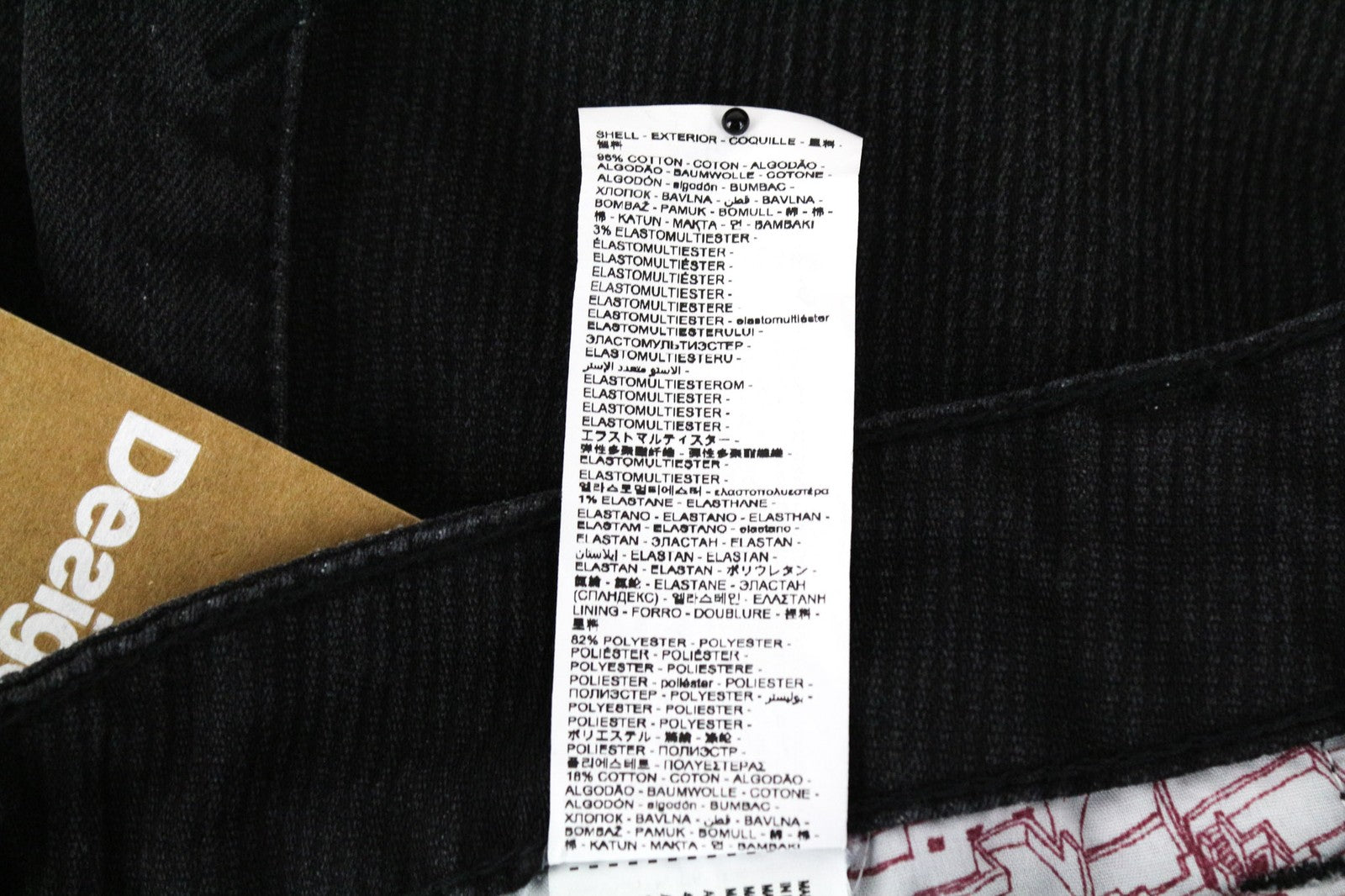 DESIGUAL Leos Men's W30 Dark Grey Slim Fit Corduroy Rib Stretch Denim Jeans