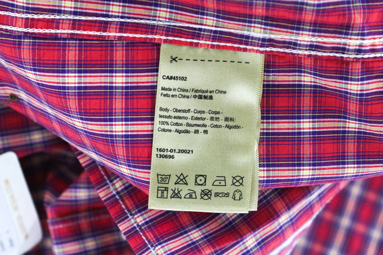 SCOTCH &amp; SODA vyriški L dydžio raudoni languoti melanžo rašto grynos medvilnės laisvalaikio marškiniai