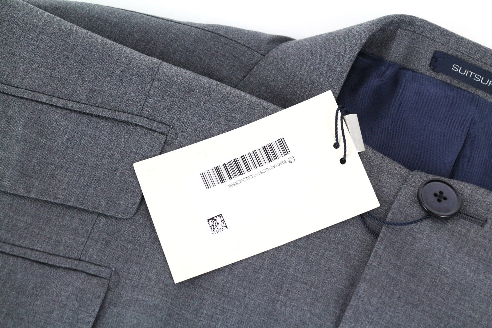 SUITSUPPLY La Spalla Men's UK44R Grey Slim Fit Pure Revenge Wool Twill Blazer