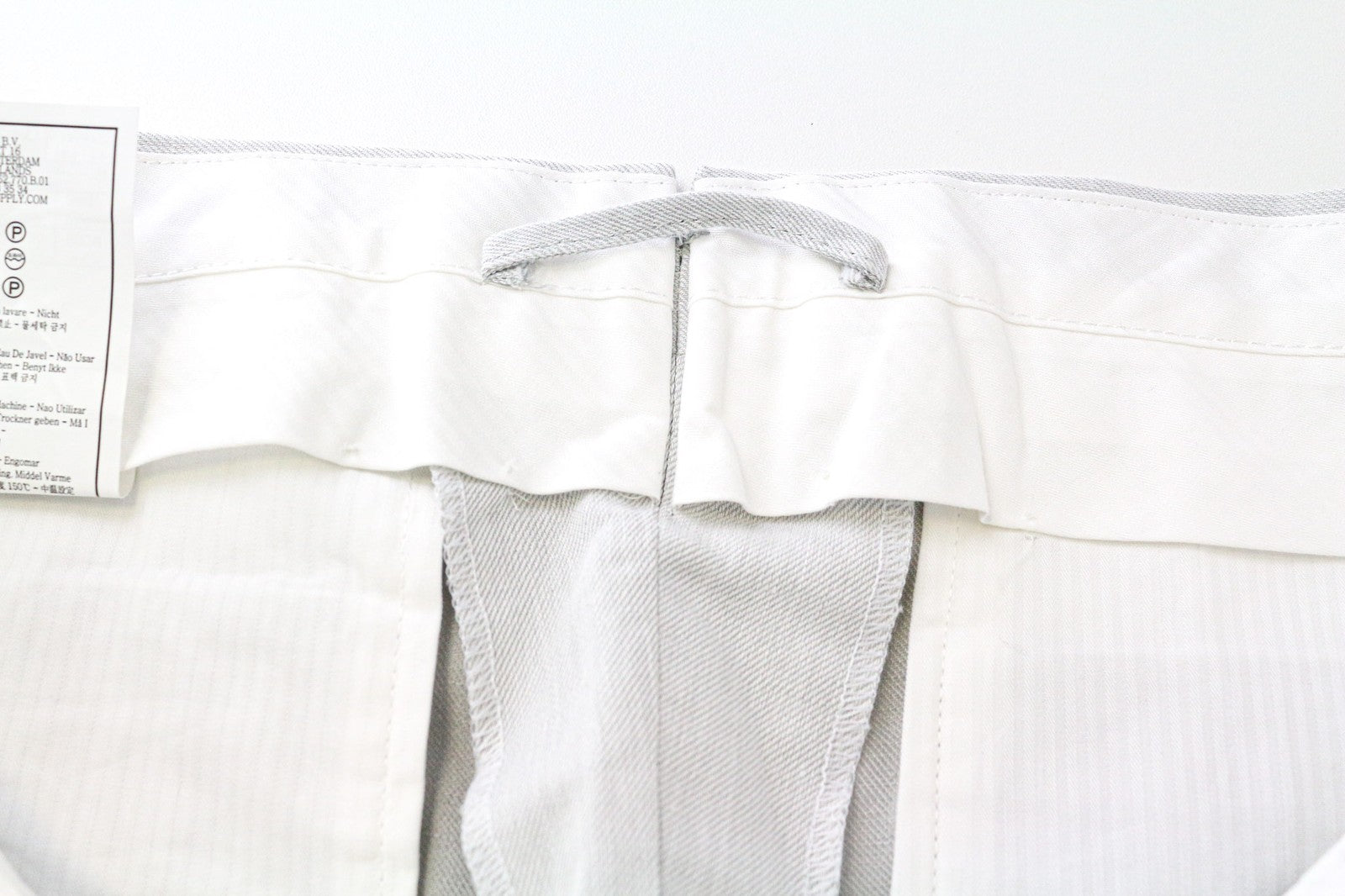 SUITSUPPLY Brentwood vyriškos kelnės, UK38R, pilkos melanžo spalvos, plonos, lininės/medvilninės, oficialios. 