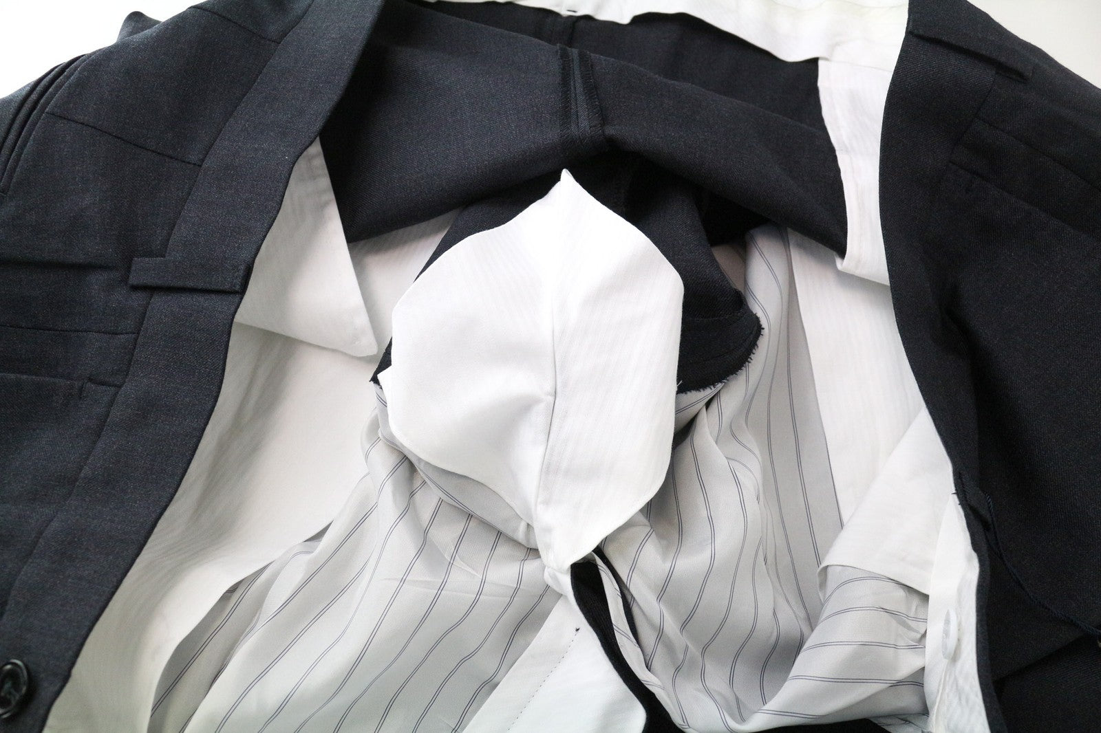 SUITSUPPLY Brentwood Men's Trousers UK44S Grey Melange Slim Wool Formal Classic