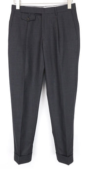 SUITSUPPLY Brentwood Men's Trousers UK30L Grey Melange Pleated Slim Wool Formal