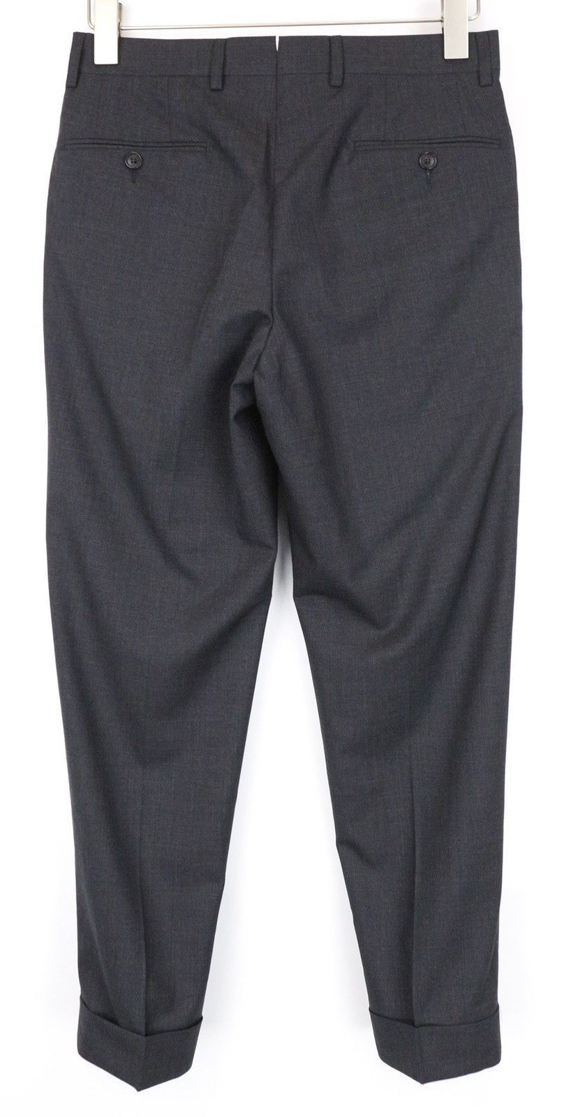 SUITSUPPLY Brentwood Men's Trousers UK30L Grey Melange Pleated Slim Wool Formal