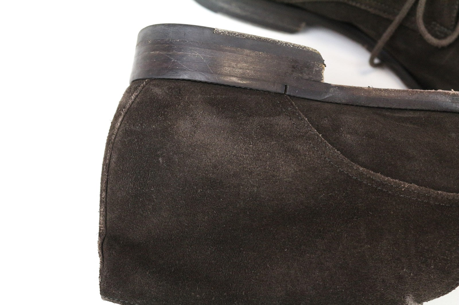 SUITSUPPLY Men's Formal Shoes EU41 Dark Brown Suede Laced High-Top Dress Boots