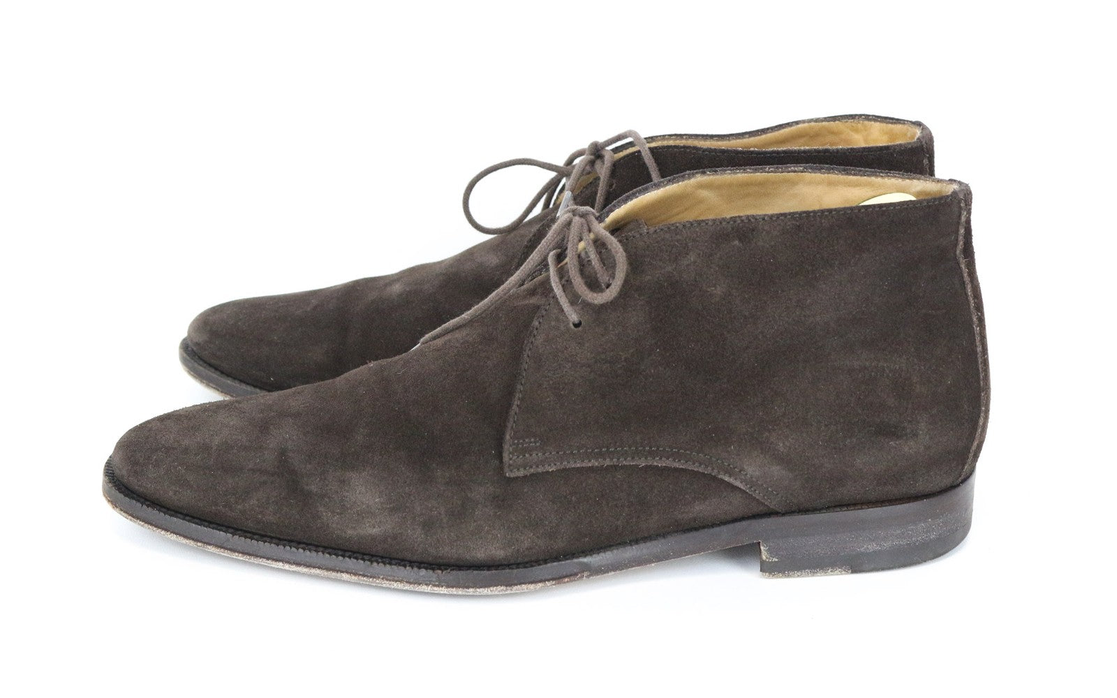 SUITSUPPLY Men's Formal Shoes EU41 Dark Brown Suede Laced High-Top Dress Boots