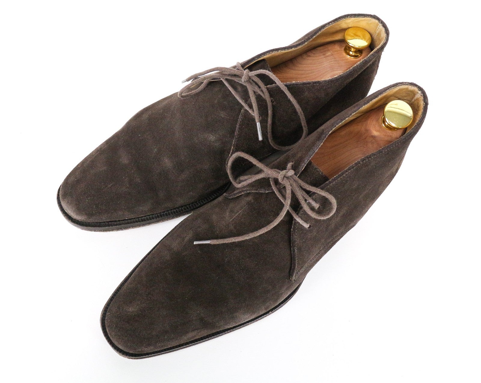 SUITSUPPLY Men's Formal Shoes EU41 Dark Brown Suede Laced High-Top Dress Boots