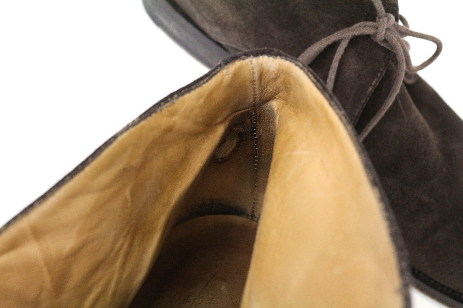 SUITSUPPLY Men's Formal Shoes EU41 Dark Brown Suede Laced High-Top Dress Boots