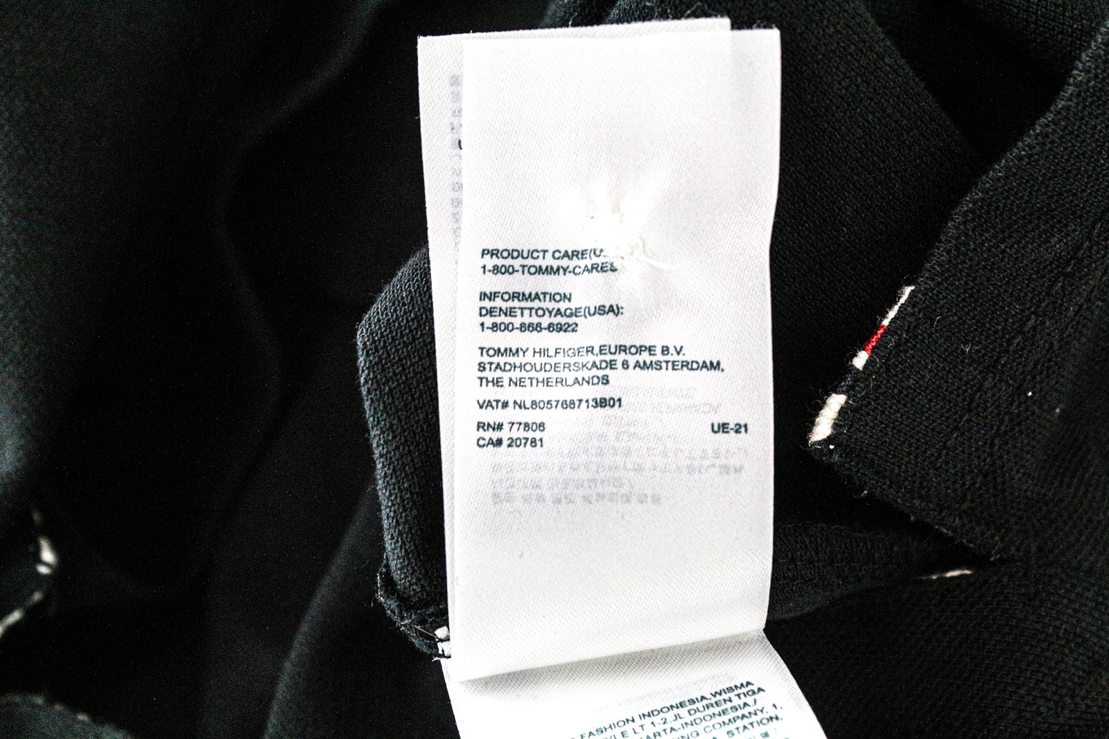 TOMMY HILFIGER DENIM Men's Polo T-Shirt L Navy Blue Short Sleeve Cotton