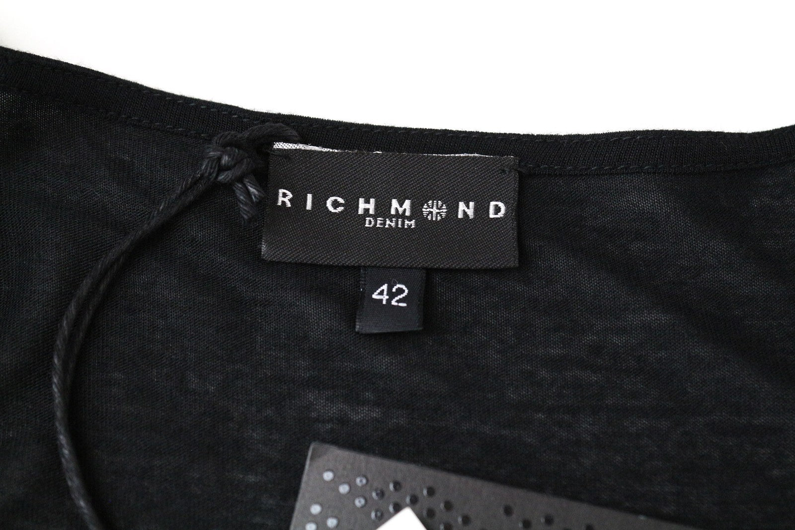 RICHMOND moteriška suknelė 42 juoda 3/4 rankovėmis apvaliu kaklu su detalėmis 