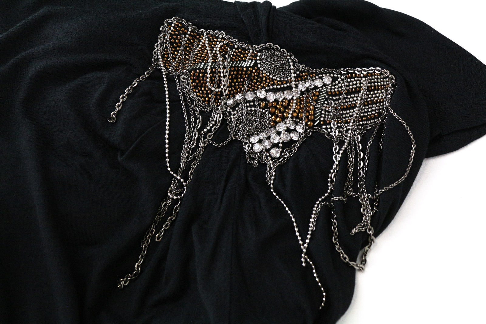 RICHMOND moteriška suknelė 42 juoda 3/4 rankovėmis apvaliu kaklu su detalėmis 