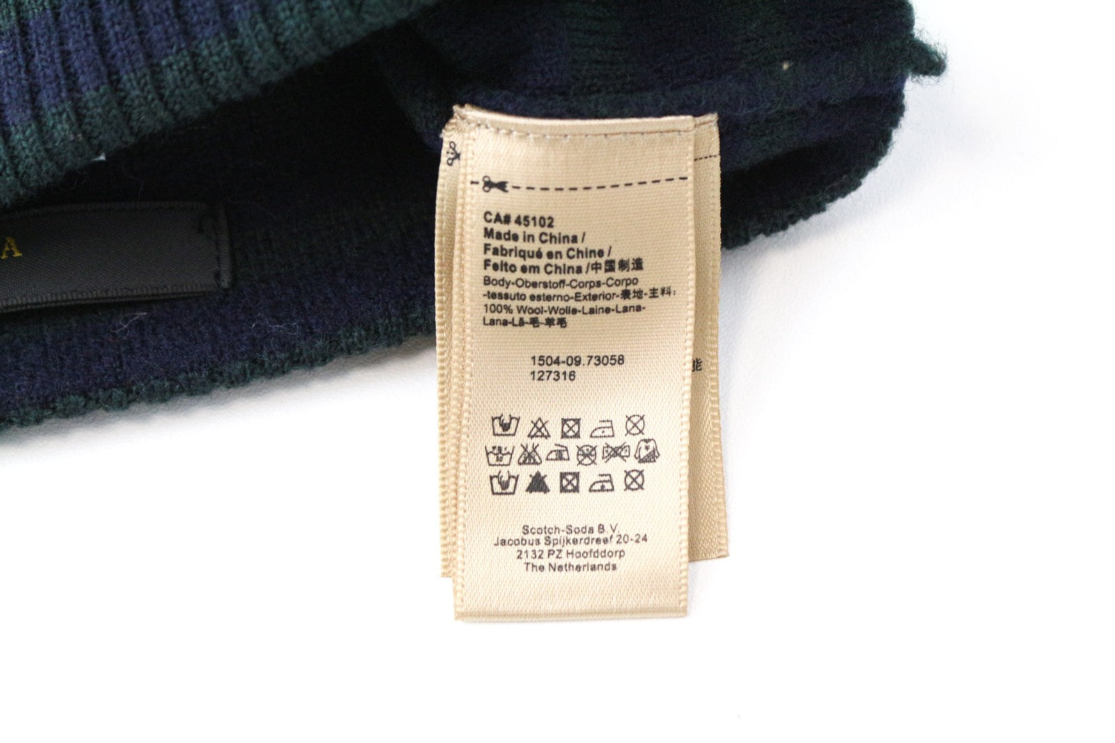 SCOTCH & SODA Ams Couture Men's Hat OS Wool Purple/Green Striped 2-Beany Pack