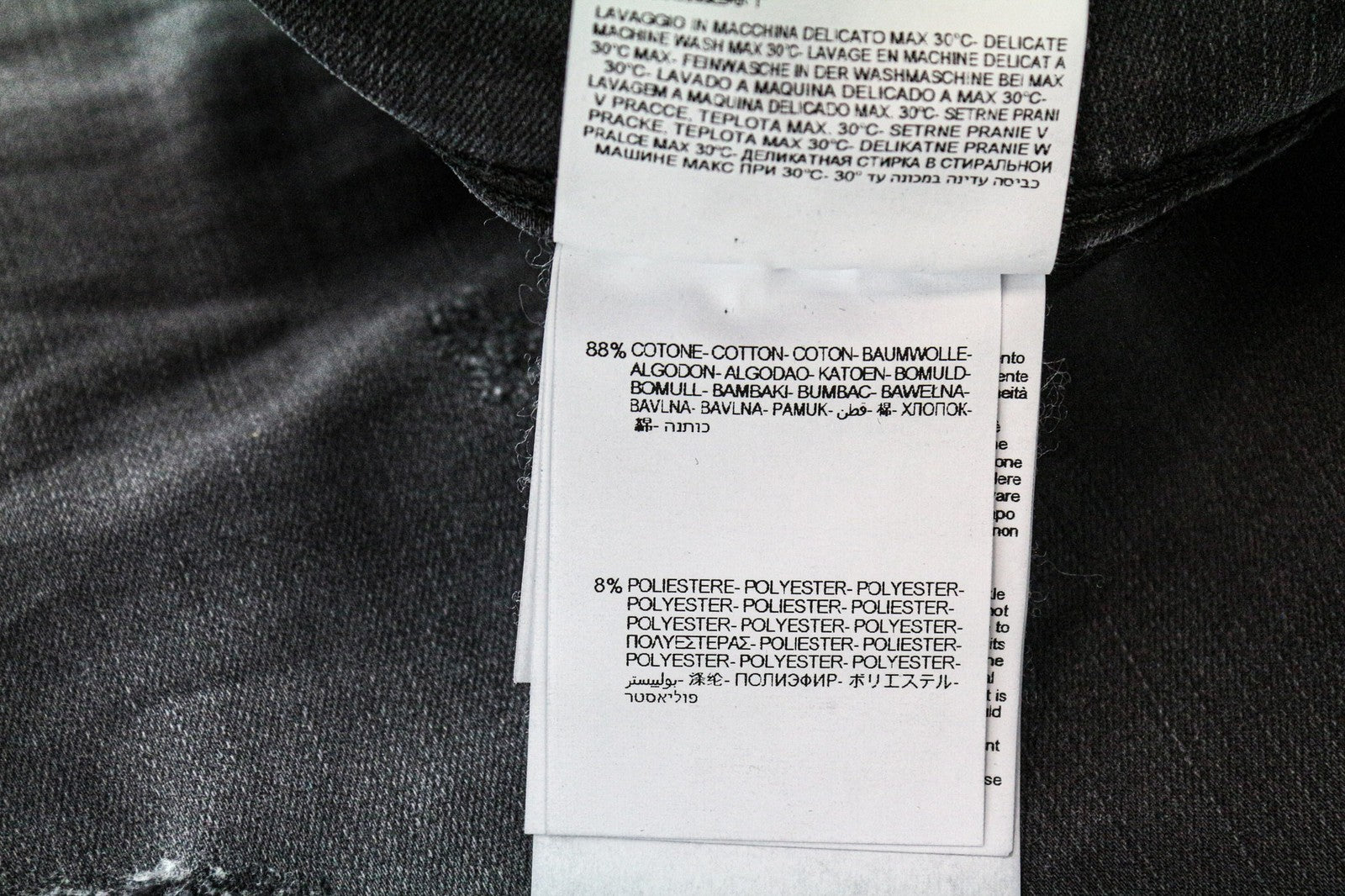 REPLAY Anbass vyriški džinsai W28/L34 Slim pilki medvilnės mišinio tamprūs plėšyti skalbiniai 