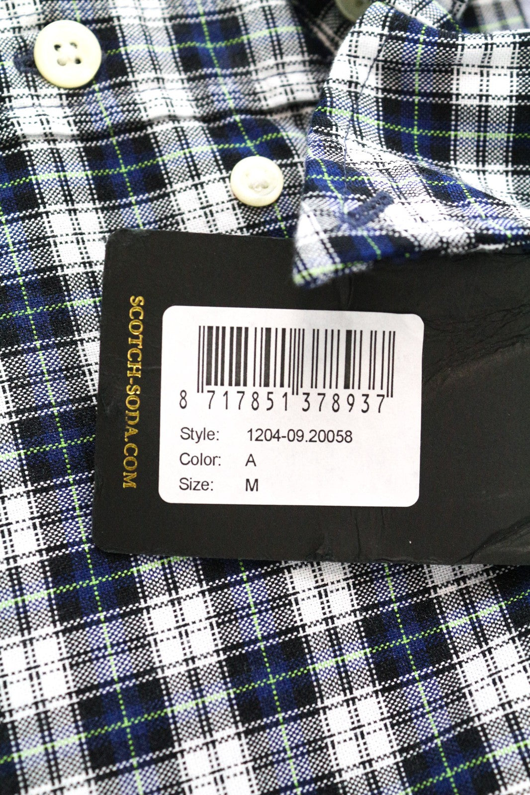 SCOTCH &amp; SODA Ams Couture vyriški marškinėliai M mėlyni/balti languoti ilgomis rankovėmis medvilniniai