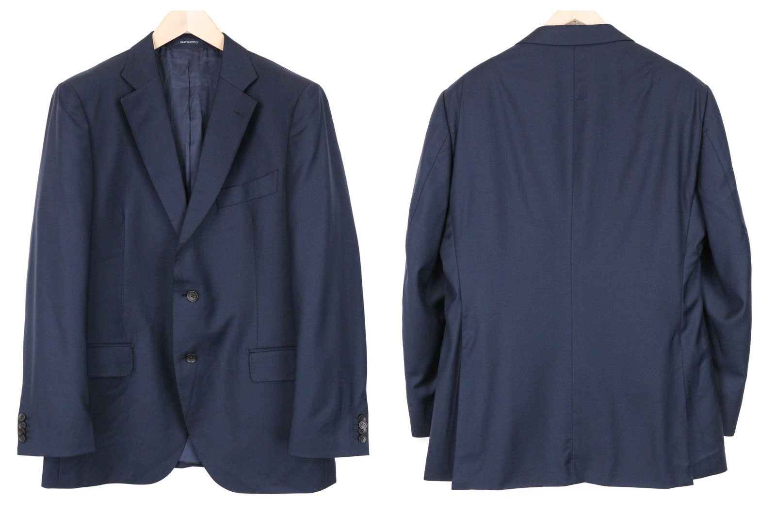 SUITSUPPLY Lazio Men's Suit UK46R Navy Blue Wool S110s Slim Perennial 2-Piece