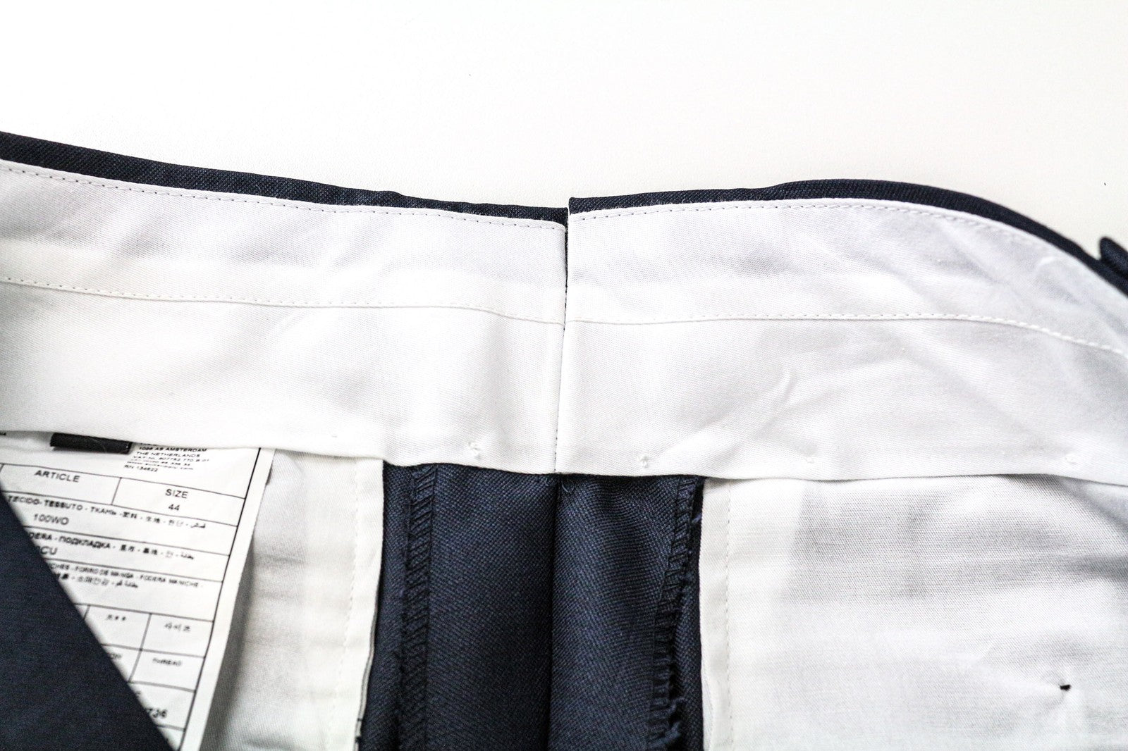 SUITSUPPLY Lazio Men's Suit UK34S Blue Wool Slim Melange 3-Piece Classic