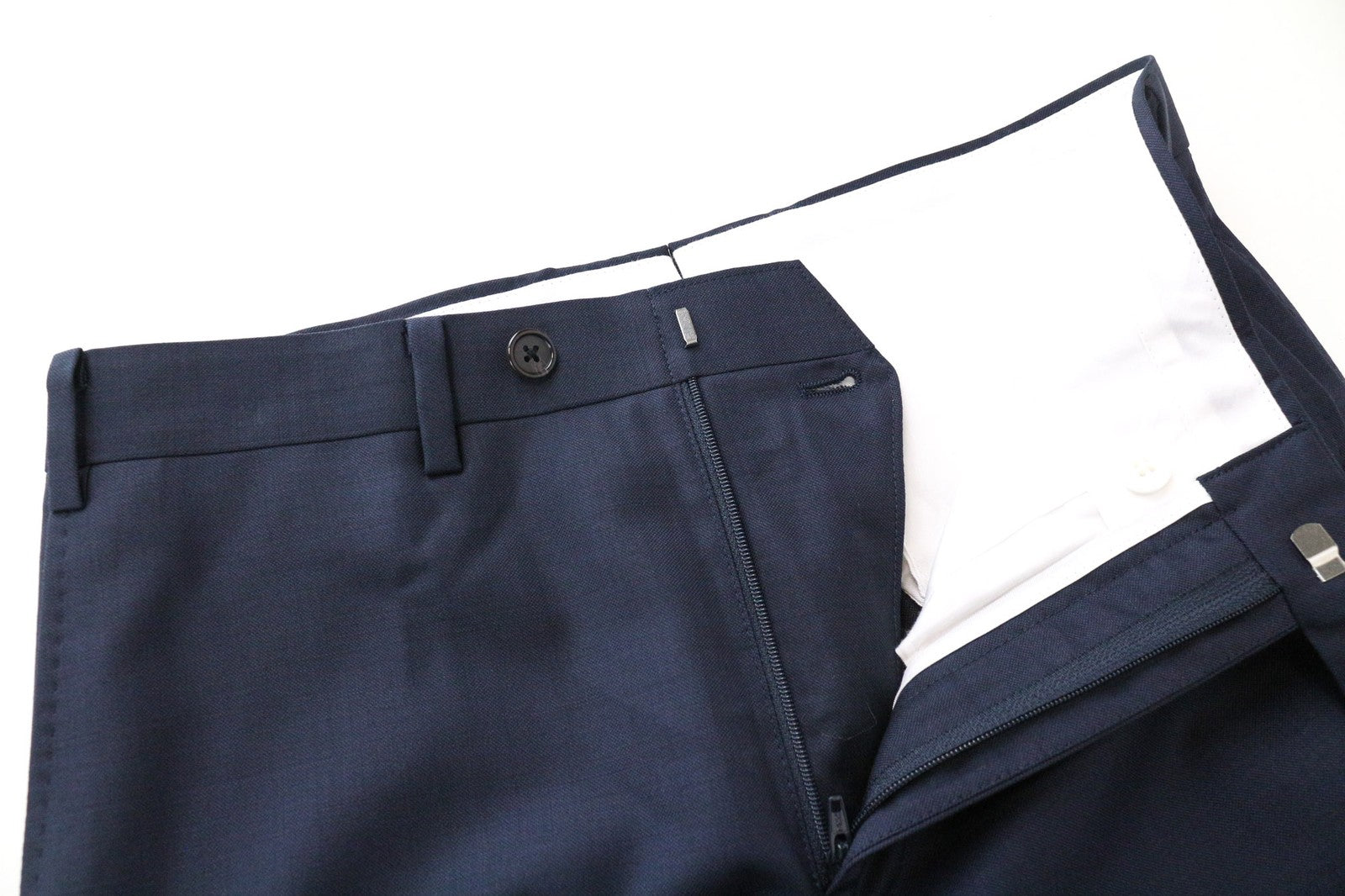 SUITSUPPLY Lazio Men's Suit UK34S Blue Wool Slim Melange 3-Piece Classic