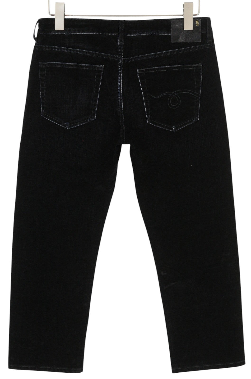 R13 berniukiški tiesūs moteriški džinsai 28, juodi, trumpinti iki kulkšnių, tamsūs 