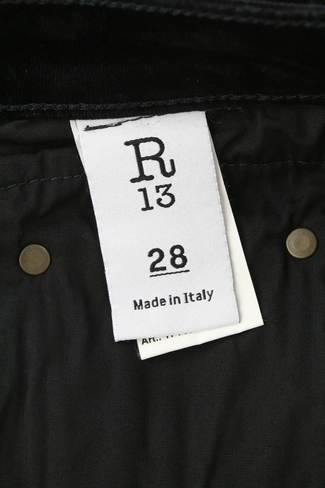 R13 berniukiški tiesūs moteriški džinsai 28, juodi, trumpinti iki kulkšnių, tamsūs 