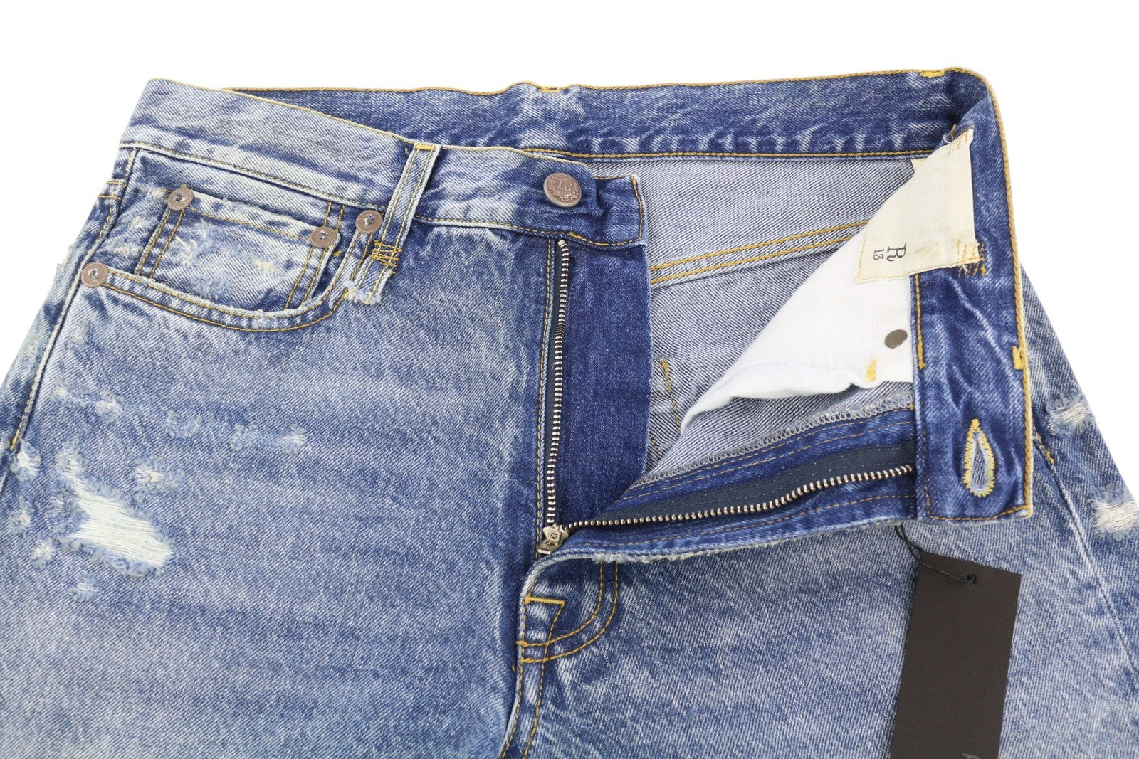 R13 Boyfriend moteriški džinsai 25 Bain W Rips Distress Faded Ankle PS25 RRP 595 € 