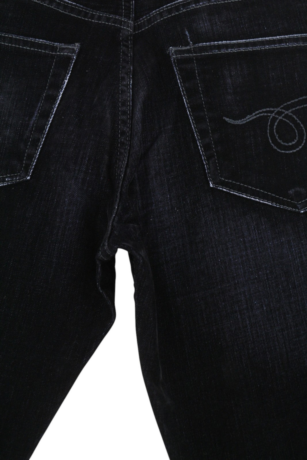 R13 Romeo moteriški džinsai 24 colių, juodi, trumpi, iki kulkšnių, žemo liemens, tamsūs. 