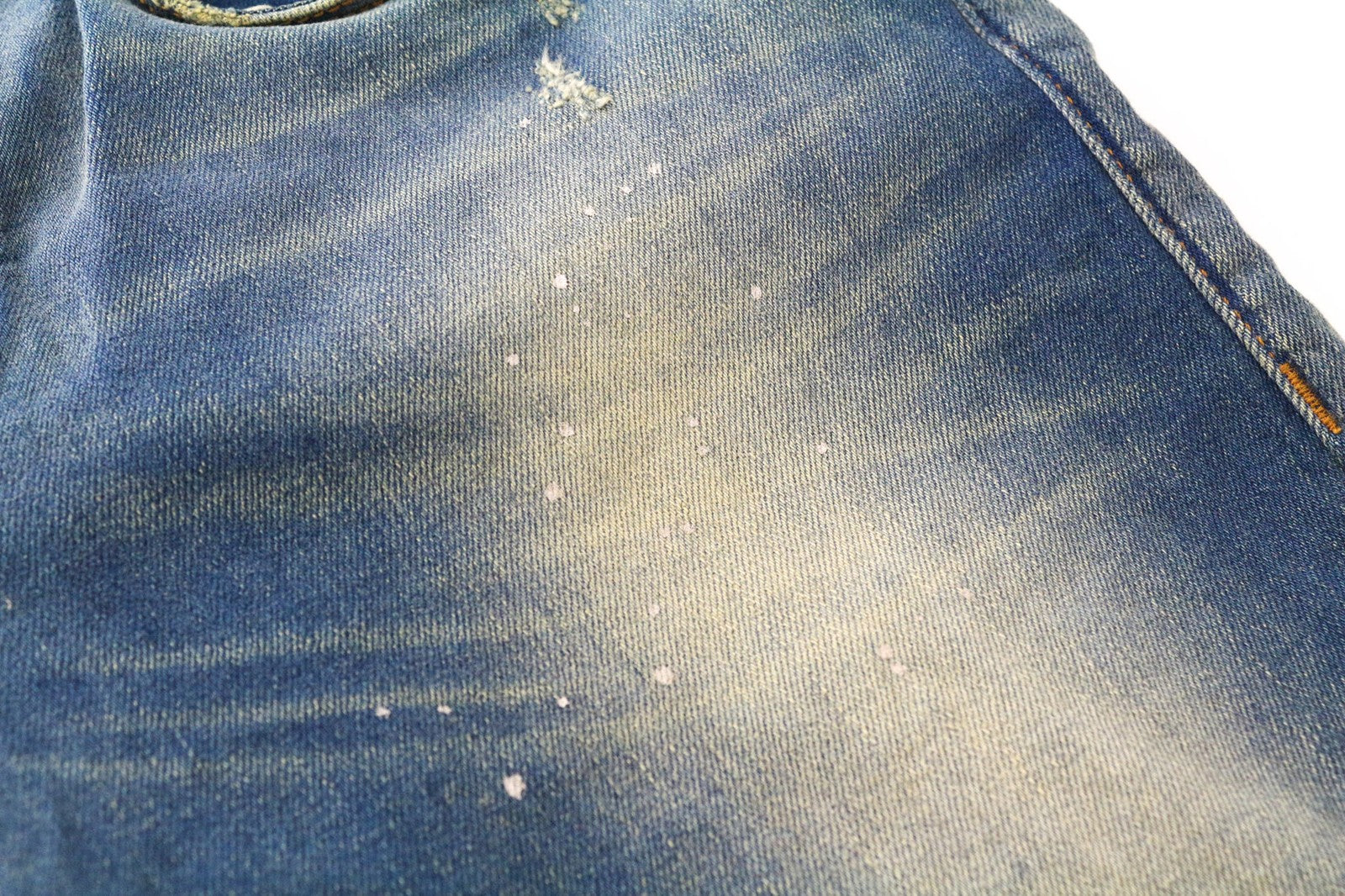 TAKESHY KUROSAWA Men's Jeans W32 Blue Washed Denim Slim Fit Cotton Stretch