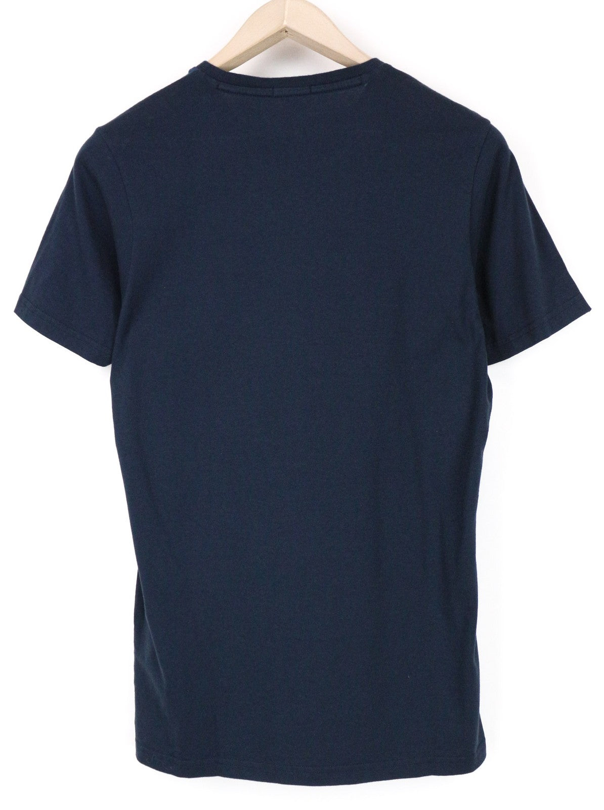 DENHAM Type-D moteriški marškinėliai XS dydžio mėlyni trumpomis rankovėmis iš grynos medvilnės megztinio 