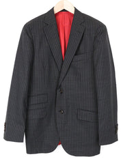 SUITSUPPLY Sienna Men's Blazer UK38R Grey Pure Wool Striped Single-Breasted