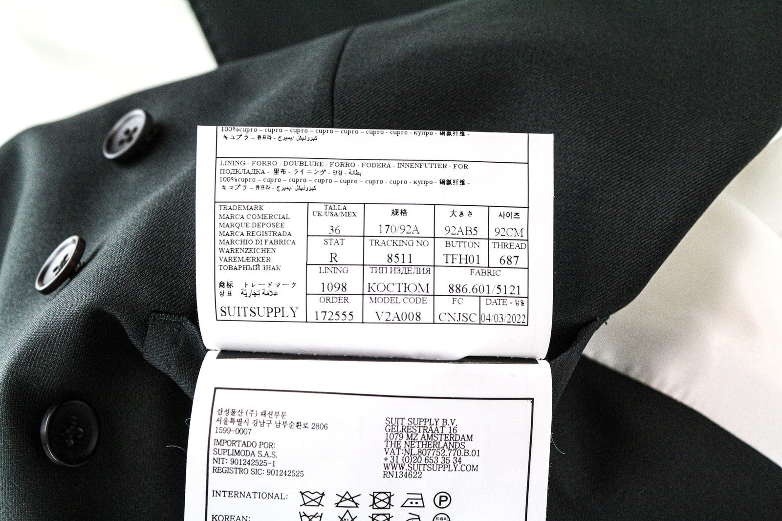 SUITSUPPLY La Spalla Men's Suit UK36R Green Wool 2-Piece with Blazer & Vest