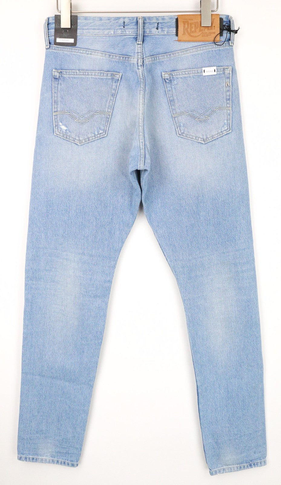 REPLAY Tinmar Men's Jeans W30/L32 Blue Tapered Pure Cotton Distressed Wash