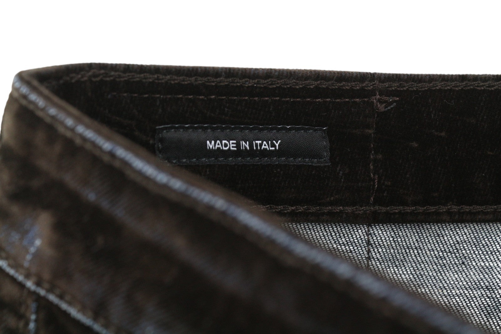 R13 Boy Straight Women Jeans 25 Flocked Brown Velvet Cropped Ankle Length Dark