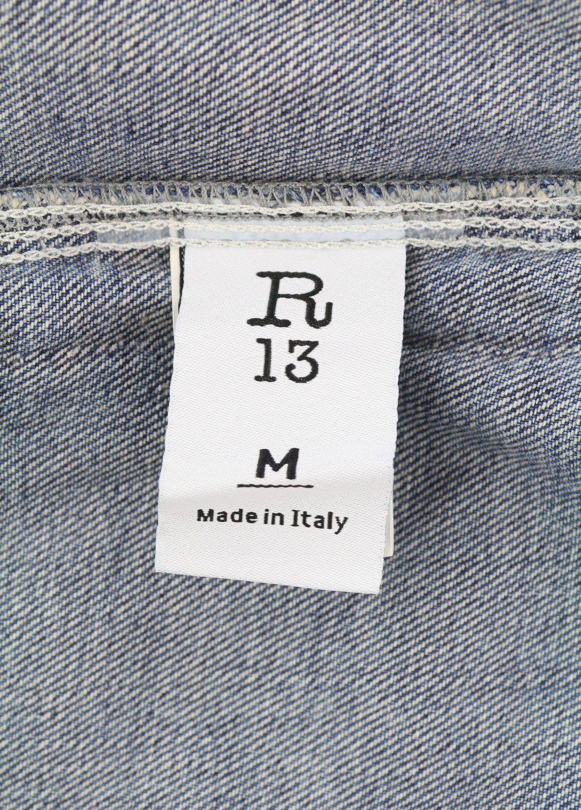 R13 Alice dvigubų marškinėlių moteriškas švarkas M Kellen Tex dideli marškinėliai su sagomis, išblukusi mėlyna 