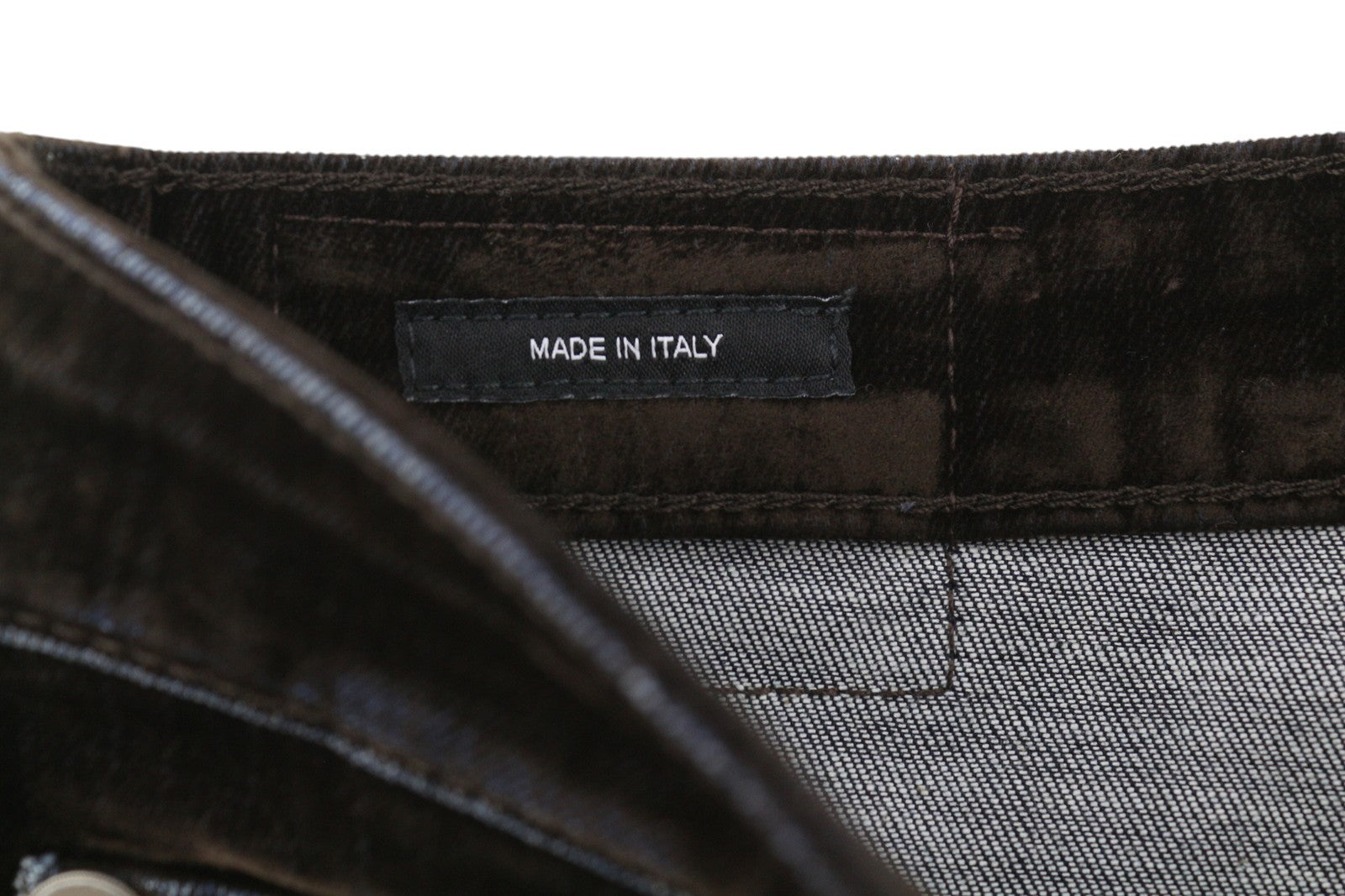 R13 Kick Fit Women Jeans 24 Flocked Brown Velvet Cropped Ankle Length Low Rise