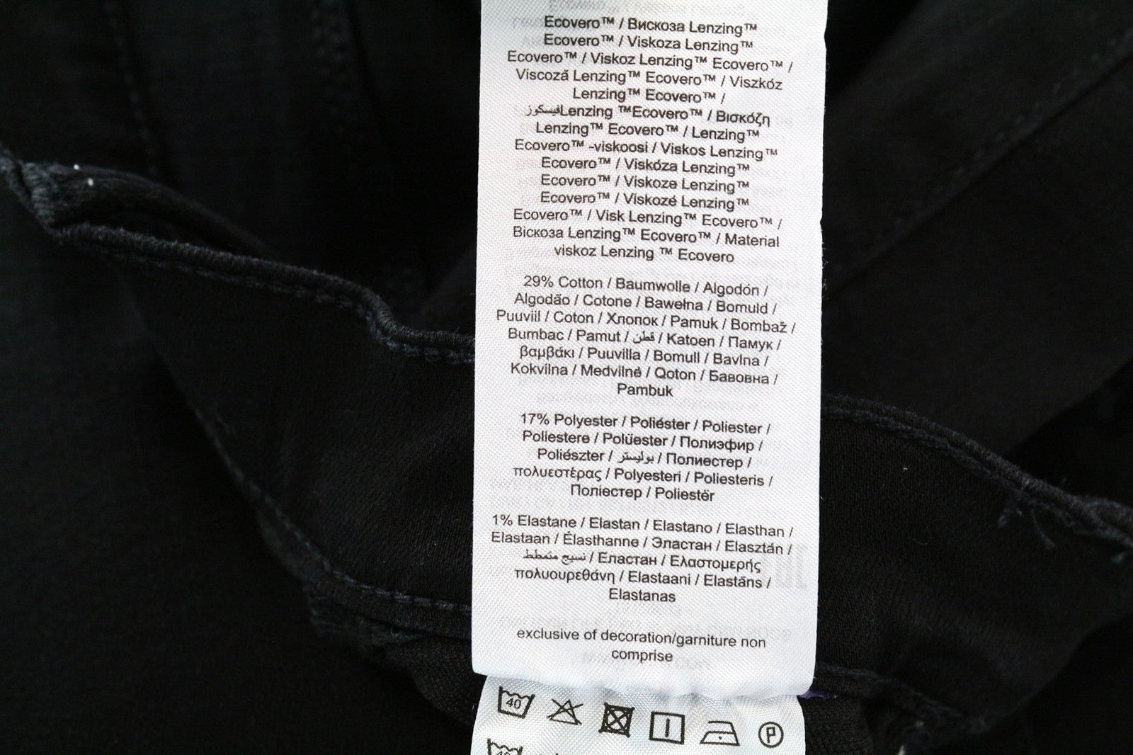 ONLY Women's Jeans L Skinny Fit Black Stretch Cotton Blend Denim Pants