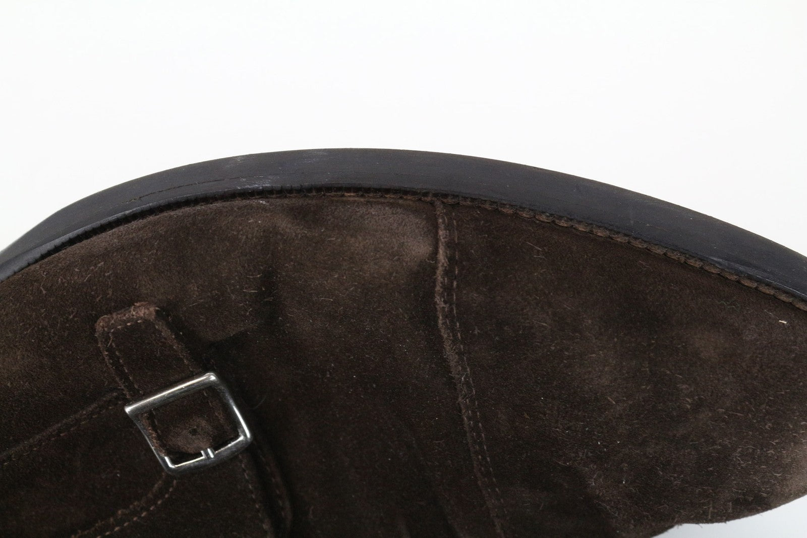 SUITSUPPLY Men's Shoes EU47 Brown Suede Double Buckle Low-Top Formal Style